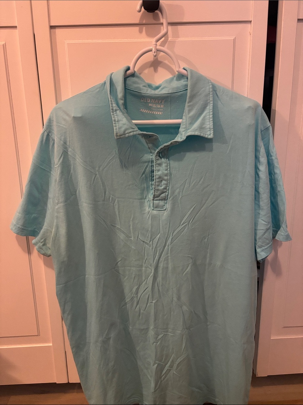 Old Navy Men's Aqua Short-Sleeve Polo